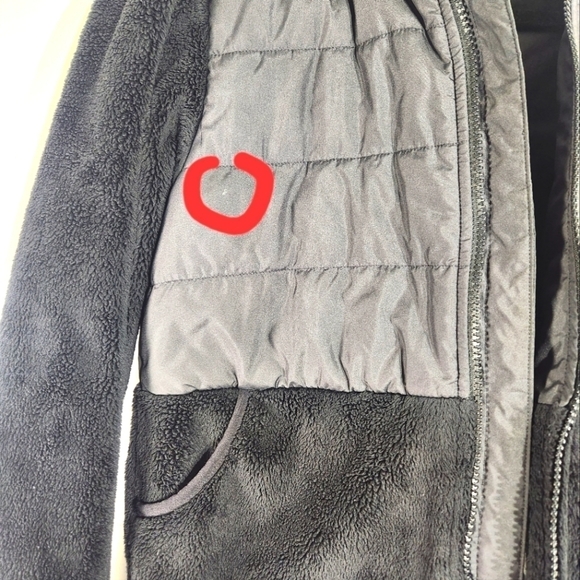 The North Face Black Sherpa Mashup Hoodie Full Zip Jacket Girls Large 14/16 - Picture 15 of 16